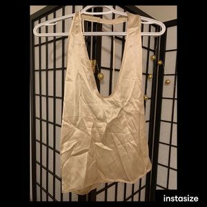 Joah Brown gold halter tank NWT